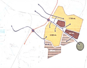 Kaart aanrijroutes Stadspolders