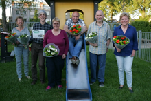 vlnr: Fran-Jeanne Polders, Henk van der Maas, Chistine van Dalen, Ed Bomius, Jan van Dalen en Truus Geluk