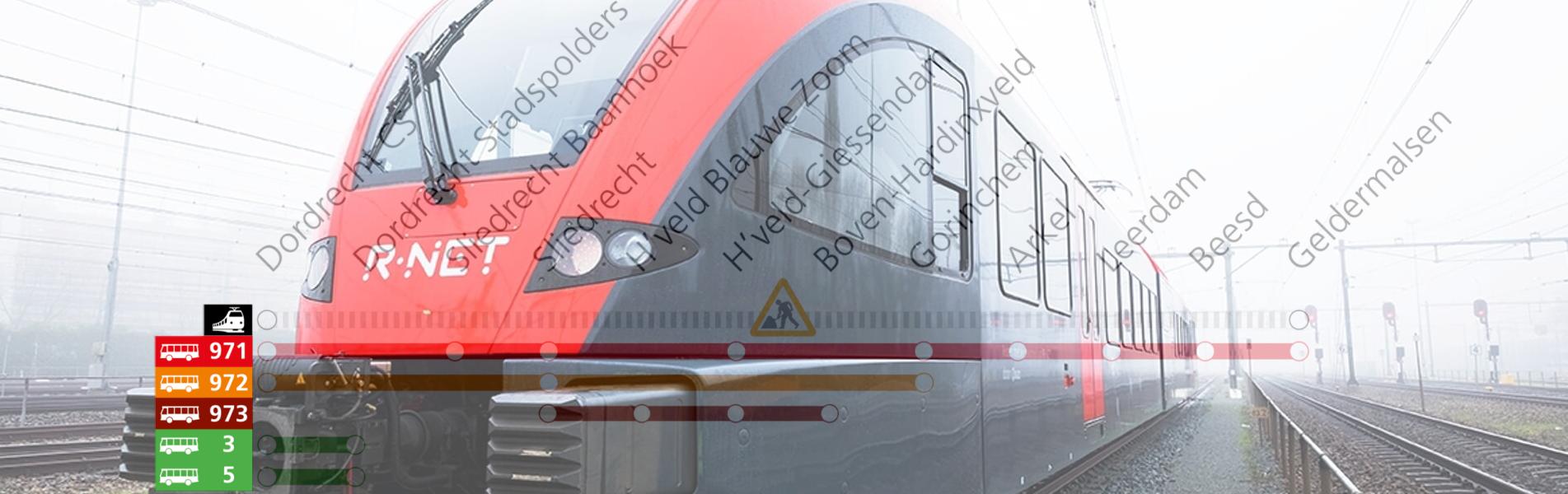 Geen treinen tussen Dordrecht en Geldermalsen